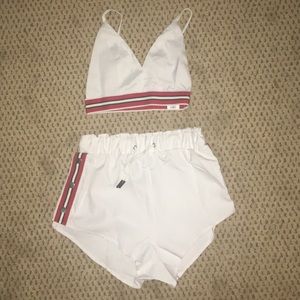 2 peace white and red striped